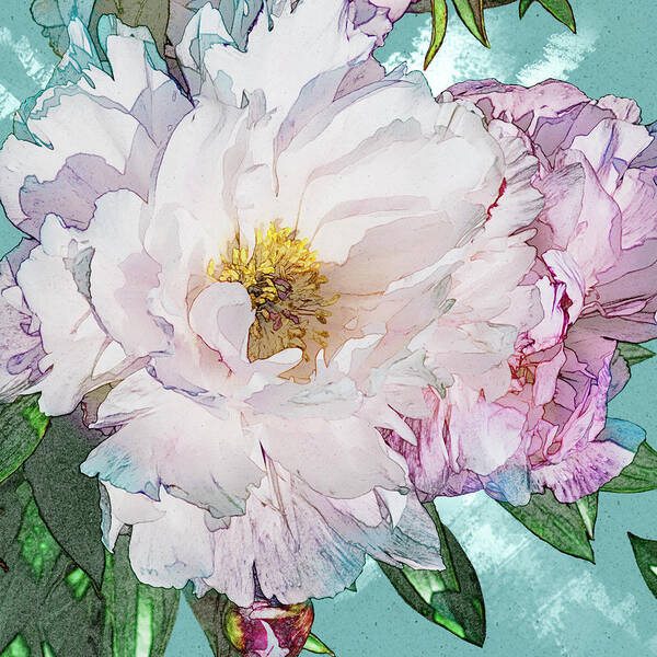 5dii Poster featuring the digital art Double Peony by Mark Mille