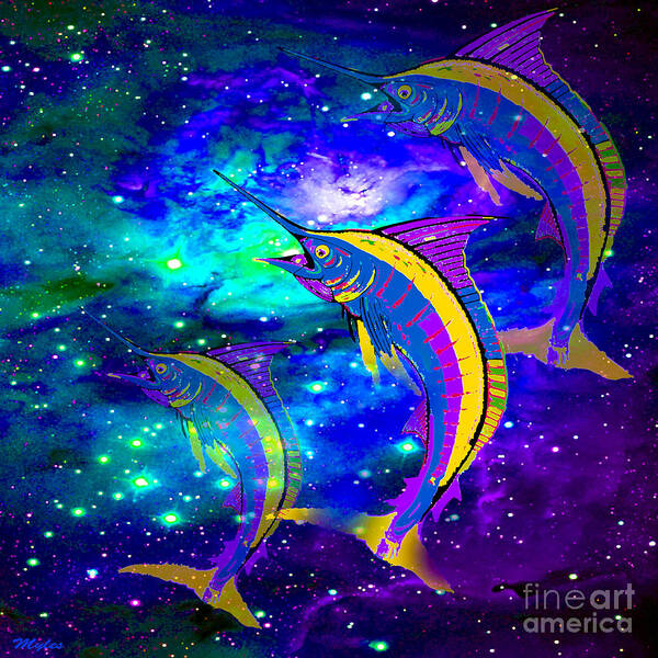 Fish Poster featuring the digital art Dream Catch Fish by Saundra Myles