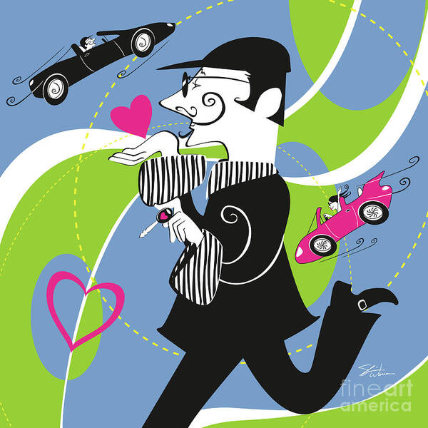 Cars Poster featuring the digital art Driven to Love by Shari Warren
