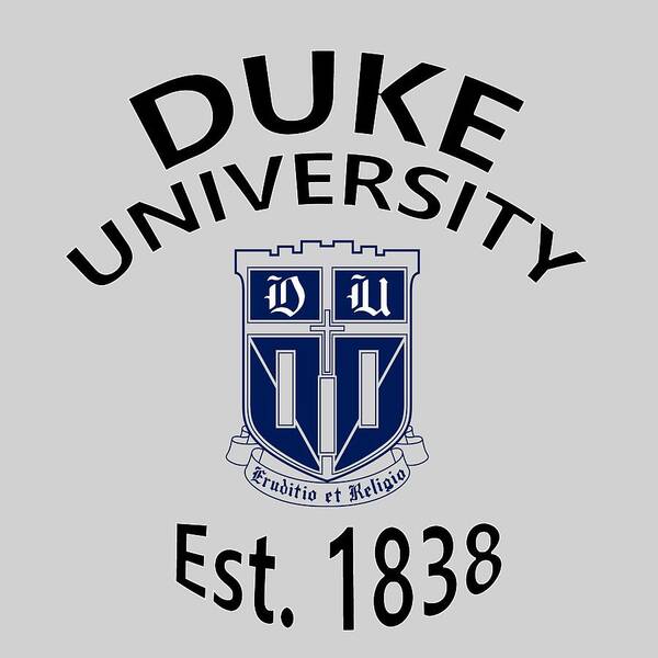 Duke University Poster featuring the digital art Duke University Est 1838 by Movie Poster Prints