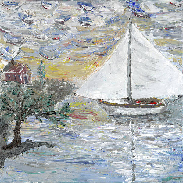 Seascape Poster featuring the painting Dutch shore by Ovidiu Ervin Gruia