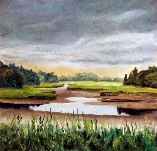 Marsh Poster featuring the painting Duxbury Marsh # 2 by Robert Harvey