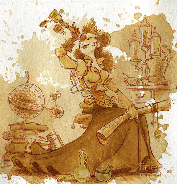 Steampunk Poster featuring the painting Earl Grey by Brian Kesinger
