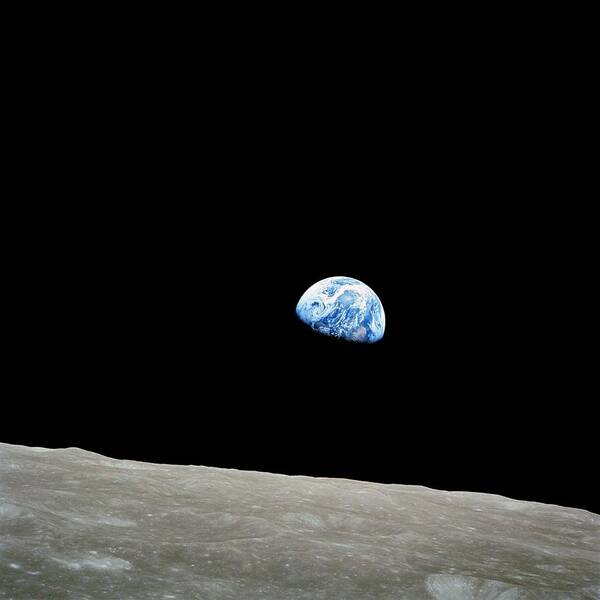 #faatoppicks Poster featuring the photograph Earthrise Over Moon, Apollo 8 by Nasa