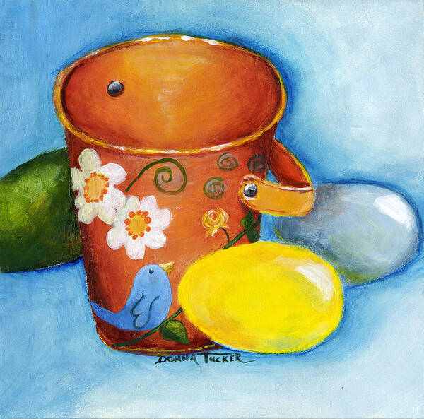 Easter Poster featuring the painting Easter Pail by Donna Tucker