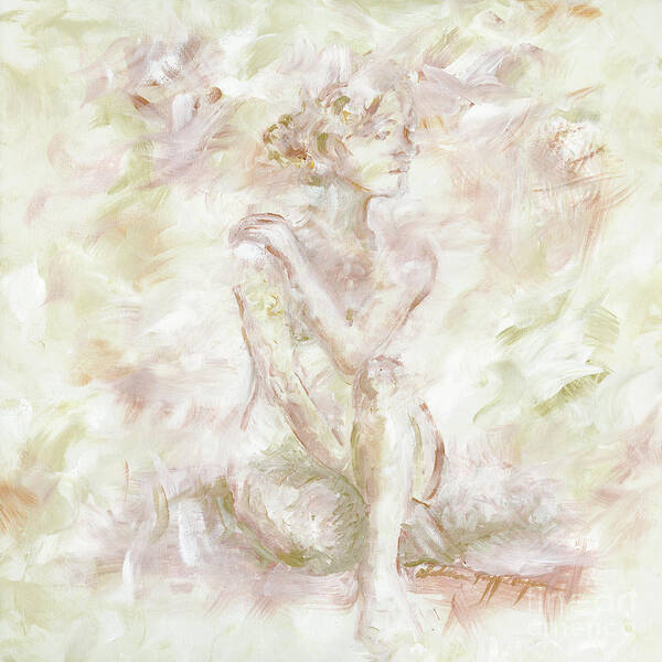 Nude Poster featuring the painting Echoes by Nadine Rippelmeyer