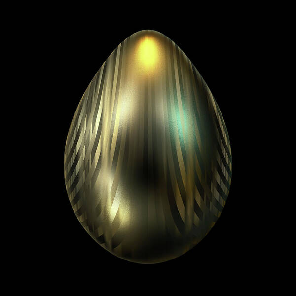 Series Poster featuring the digital art Egg with Lines of Gold by Hakon Soreide