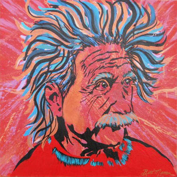 Einstein Paintings Poster featuring the painting Einstein-In the Moment by Bill Manson