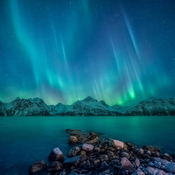 Emerald Poster featuring the photograph Emerald Sky by Tor-Ivar Naess