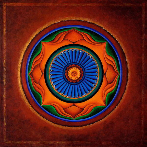 Mandala Poster featuring the painting Energy Wheel by Erik Grind