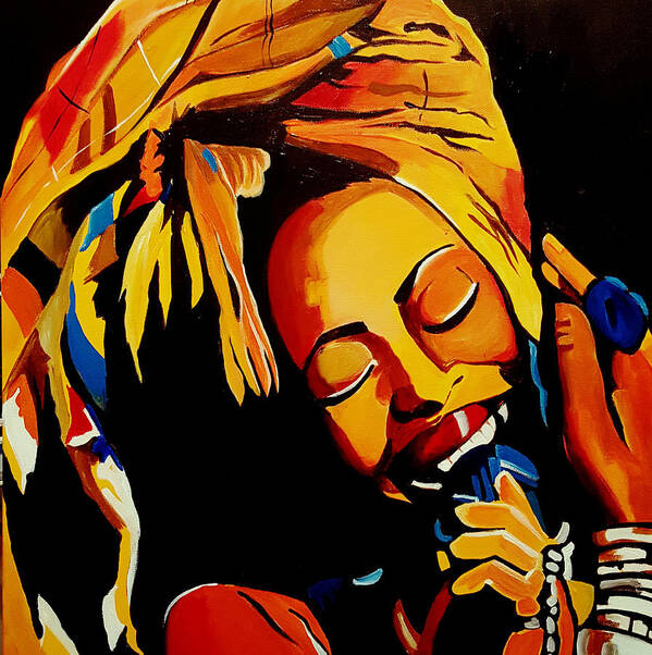 Erykah Badu Colorfulr Soul Poster featuring the painting E's Inner Soul by Femme Blaicasso
