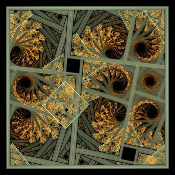 Escher Poster featuring the digital art Escher grey-fern by Rick Chapman
