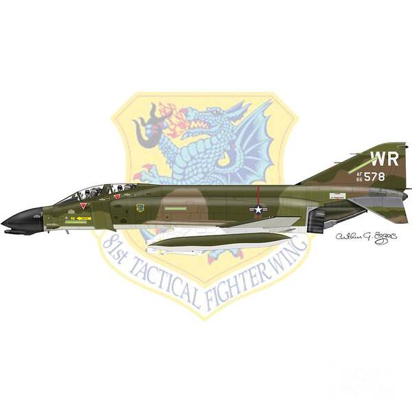 Mcdonnell Douglas Poster featuring the digital art F-4D Phantom II RAF Bentwaters by Arthur Eggers