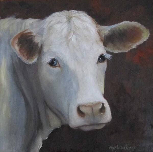 Cow Poster featuring the painting Fair Lady Cow Painting by Cheri Wollenberg