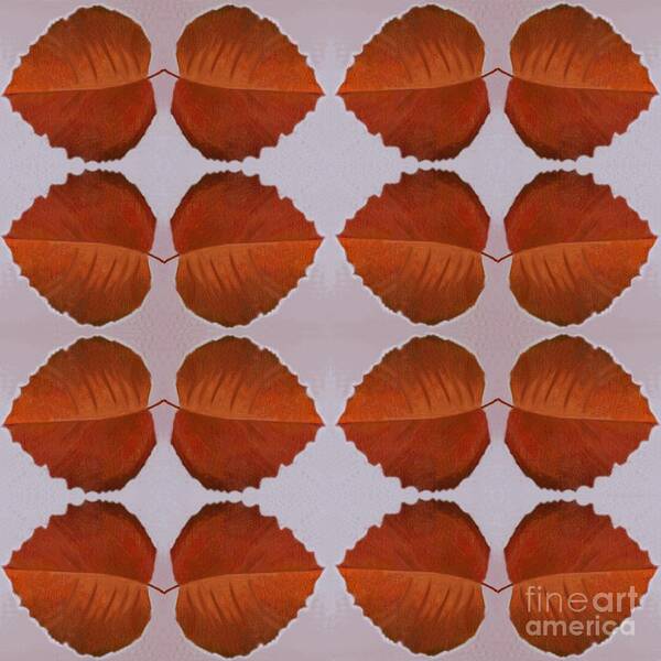 Red Leaves Poster featuring the digital art Fallen Leaves Arrangement by Helena Tiainen