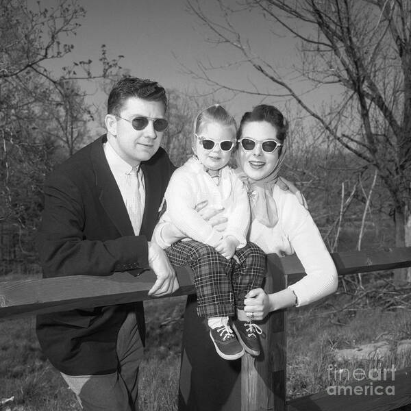 1950s Poster featuring the photograph Family Portrait With Sunglasses, C.1950s by J. Rogers/ClassicStock