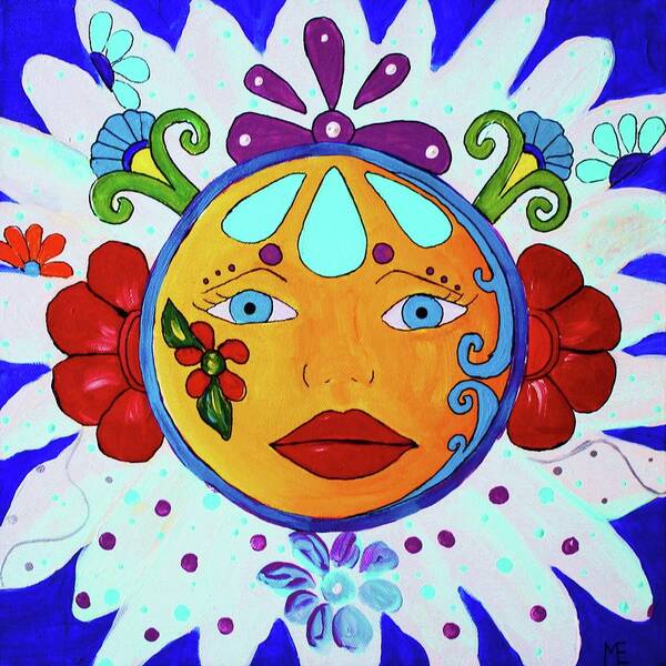 Talavera Face Poster featuring the painting Fearless by Melinda Etzold