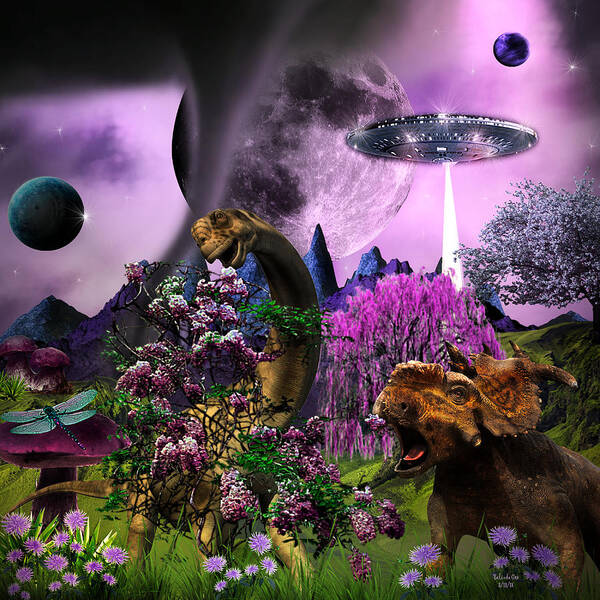 Digital Art Poster featuring the digital art Feeding a New Planet by Artful Oasis