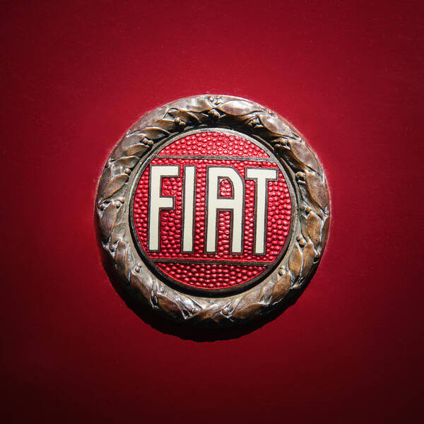 Fiat Emblem Poster featuring the photograph Fiat Emblem -1621c by Jill Reger
