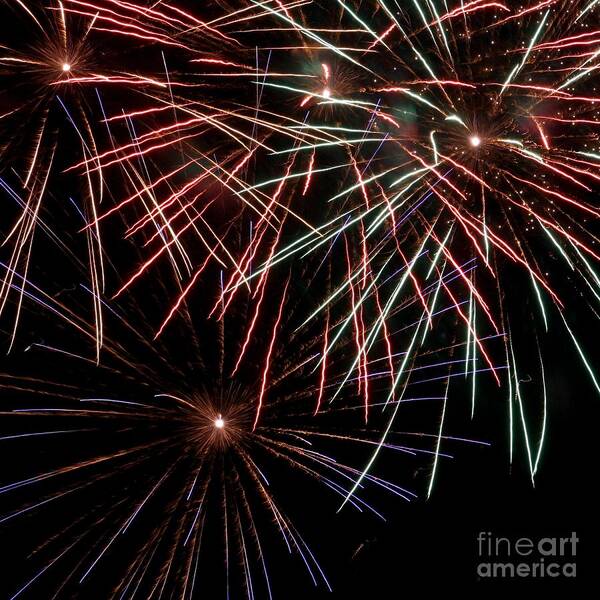 Fireworks Poster featuring the photograph Fireworks 1 by Balanced Art