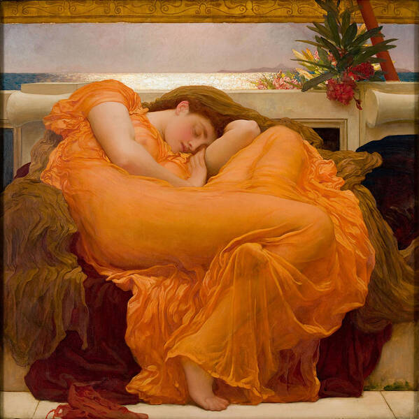 Flaming June Poster featuring the painting Flaming by MotionAge Designs