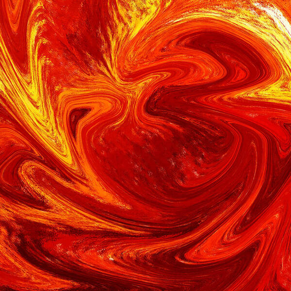 Abstract Poster featuring the painting Flaming Vortex Abstract by Irina Sztukowski