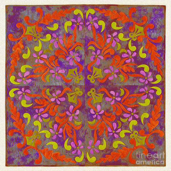 Patternart By Linda Poster featuring the painting Florart art 34Gf by Gull G