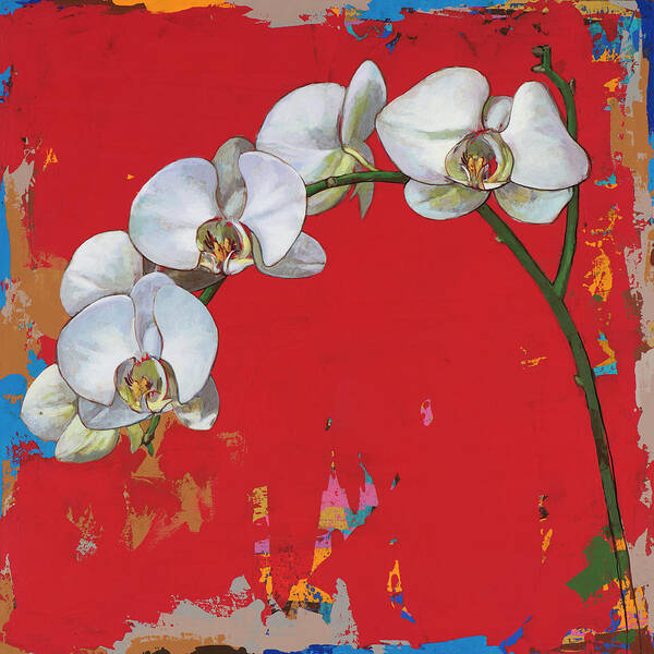 Flower Poster featuring the painting Flowers #14 by David Palmer