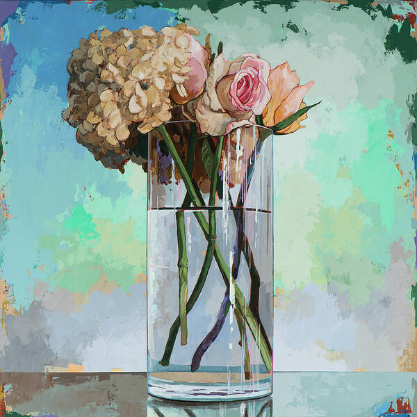 Flower Poster featuring the painting Flowers #18 by David Palmer