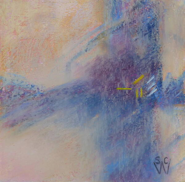 Abstract Poster featuring the pastel Foggy Crossroad by Susan Woodward