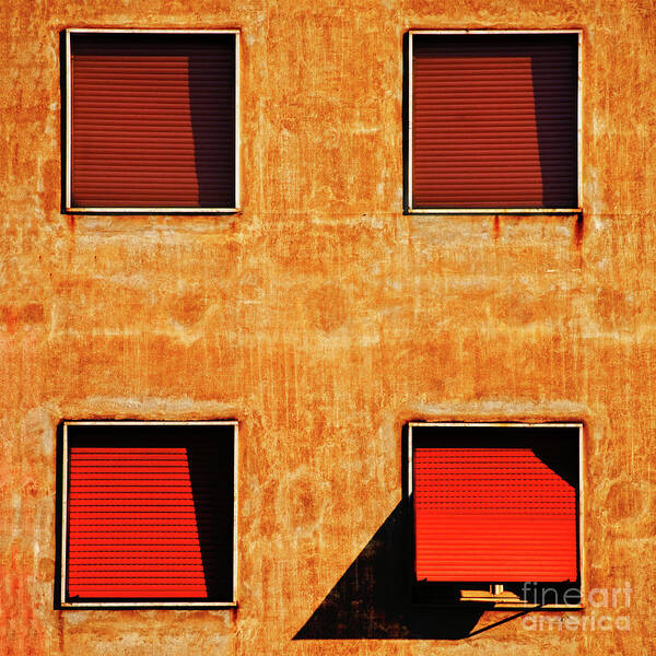 Windows Poster featuring the photograph Four windows by Silvia Ganora