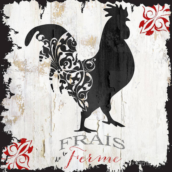 Farm Poster featuring the painting French Farm Sign Rooster by Mindy Sommers
