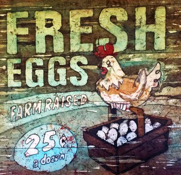 Eggs Poster featuring the painting Fresh Eggs by Diane Fujimoto