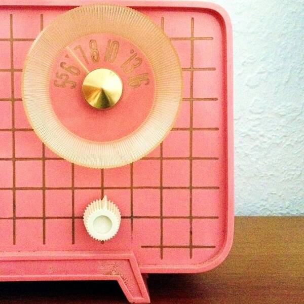 Retro Poster featuring the photograph Garage Sale Find...a 60s Pink Radio! by Blenda Studio