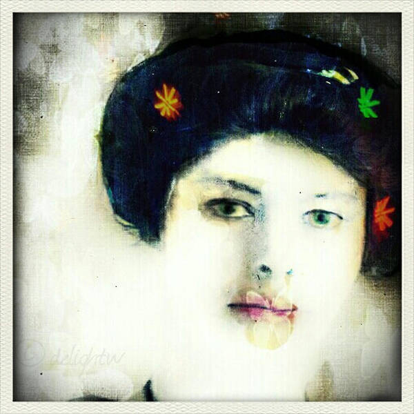 Woman Poster featuring the digital art Geisha by Delight Worthyn