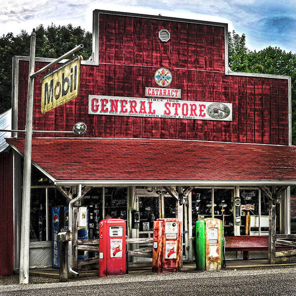 Built 1860 Poster featuring the photograph General Store Cataract In. by Randall Branham
