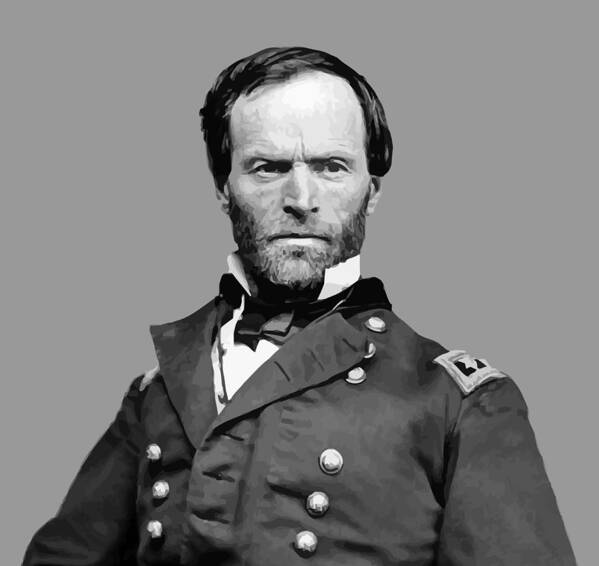 William Sherman Poster featuring the painting General William Tecumseh Sherman by War Is Hell Store