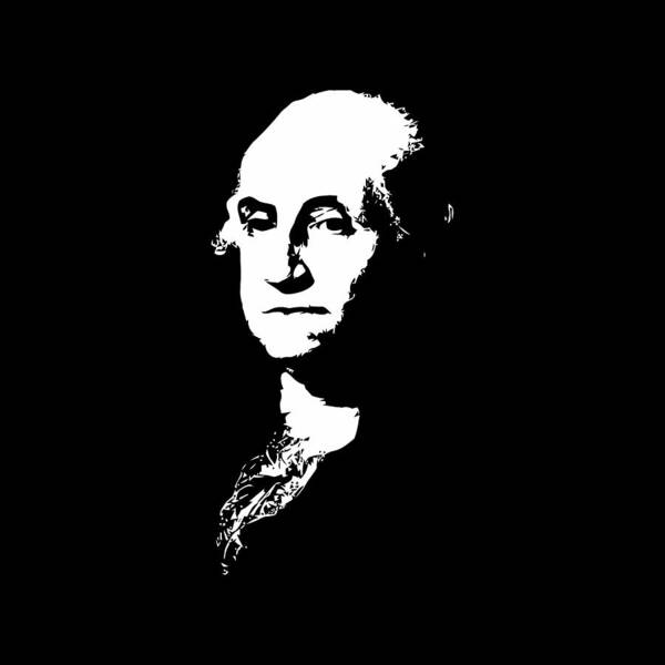 George Washington Poster featuring the digital art George Washington Black and White by War Is Hell Store