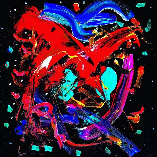 Abstract Poster featuring the painting Living Heart by Neal Barbosa