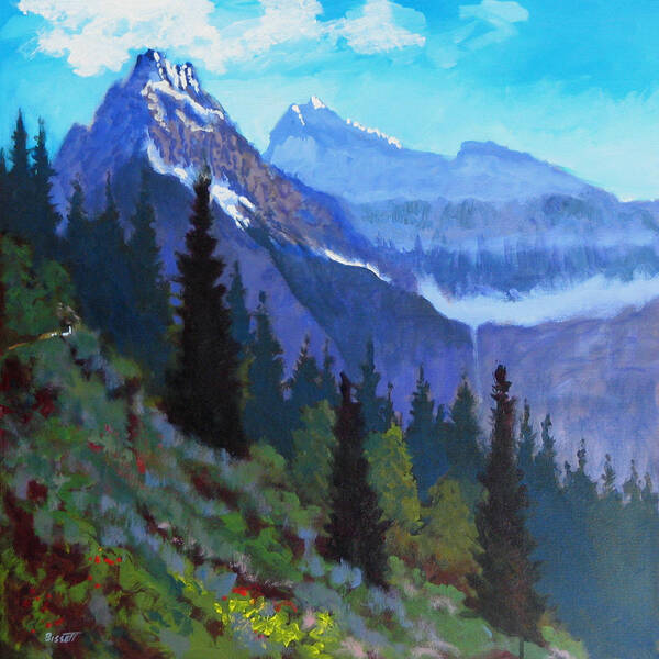Glacier Poster featuring the painting Going to the Sun Road by Robert Bissett