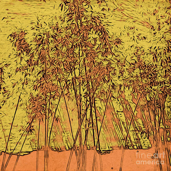 Abstract Poster featuring the photograph Golden Bamboo Garden by Onedayoneimage Photography