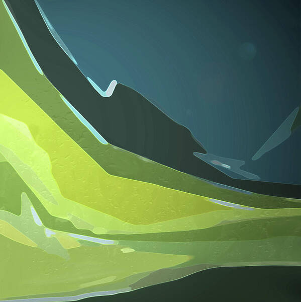 Abstract Poster featuring the digital art Green Valley by Gina Harrison