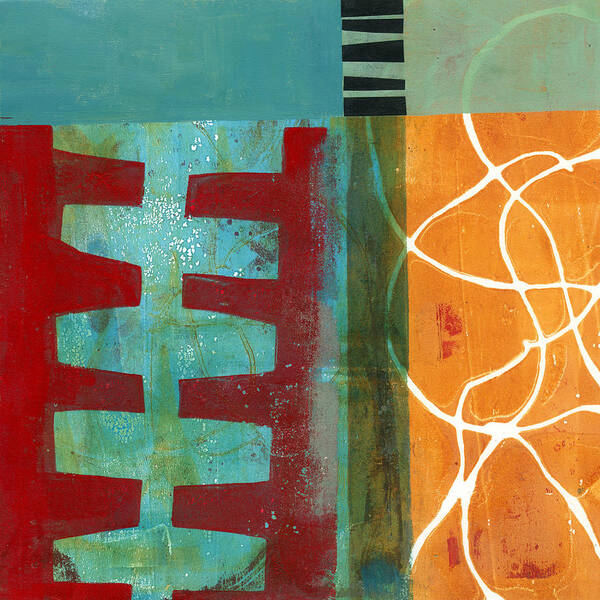 Jane Davies Poster featuring the painting Grid Print 12 by Jane Davies