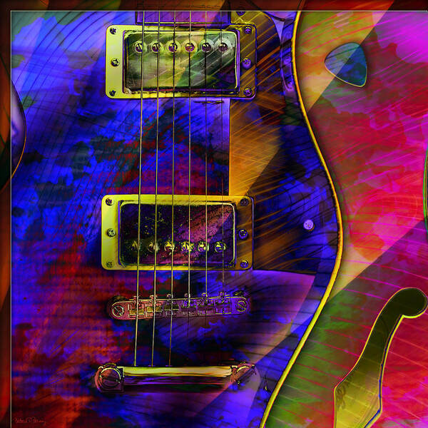 Guitars Poster featuring the digital art Guitars by Barbara Berney