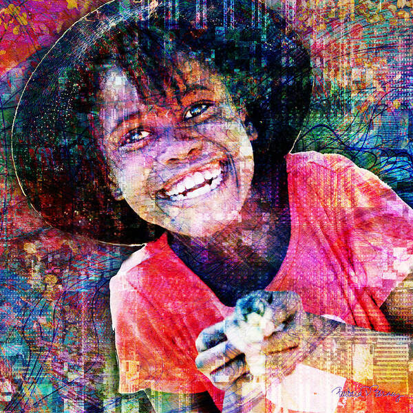 Child Poster featuring the digital art Haitian Daughter by Barbara Berney