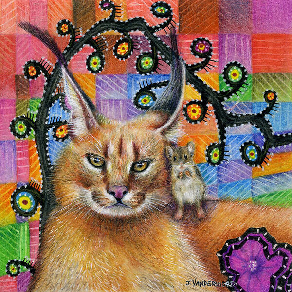 Cat Poster featuring the painting Hanging Out by Jacquelin L Vanderwood Westerman