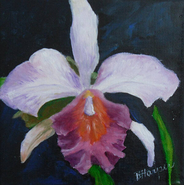 Flower Poster featuring the painting Hartford Orchid by Barbara Harper
