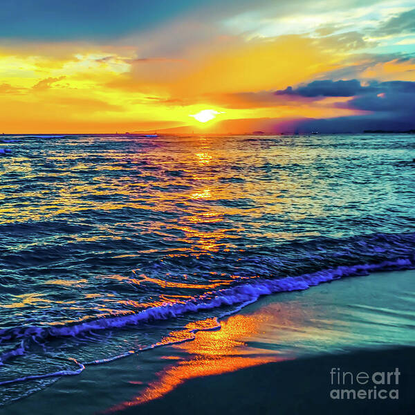 Sunset Poster featuring the photograph Hawaii Beach Sunset by D Davila