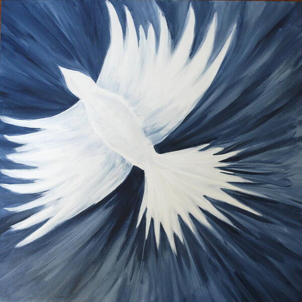 Dove Poster featuring the painting Healing on His Wings by Deb Brown Maher