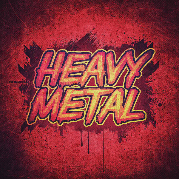 Heavy Metal Text Poster' Posters